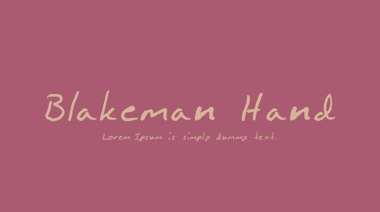 Blakeman Hand Font