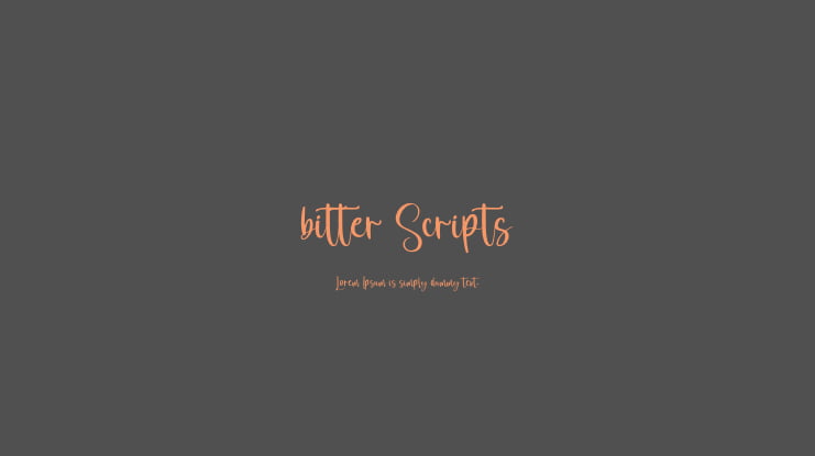 bitter Scripts Font
