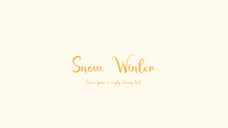Snow Winter Font