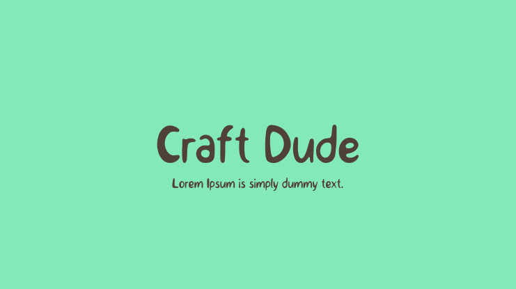 Craft Dude Font