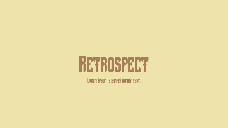 Retrospect Font