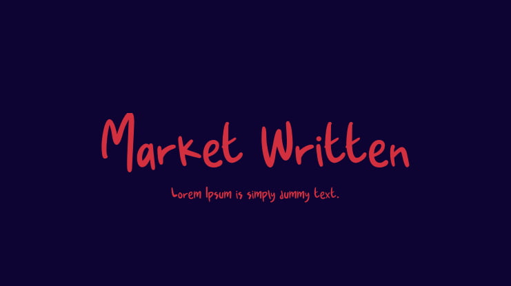 Market Written Font