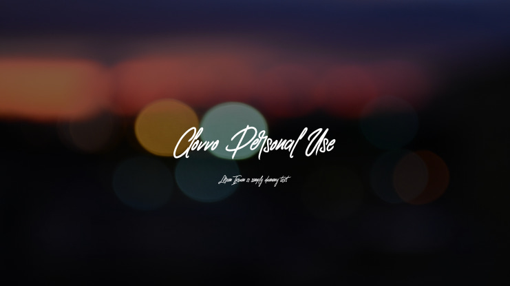 Clovvo Personal Use Font