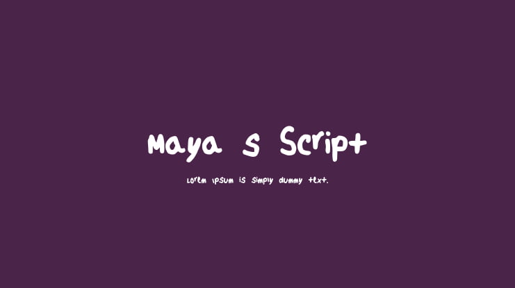 Maya_s_Script Font