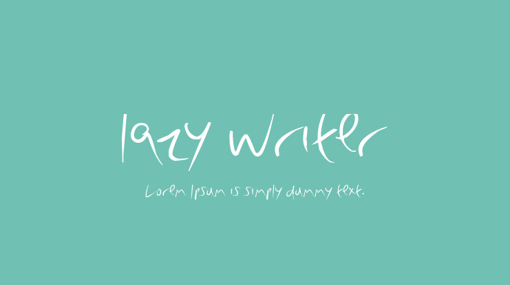 lazy writer Font