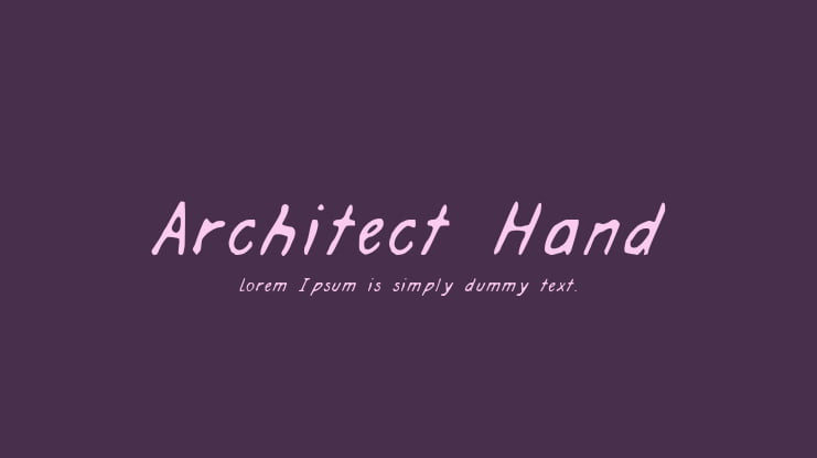 Architect Hand Font