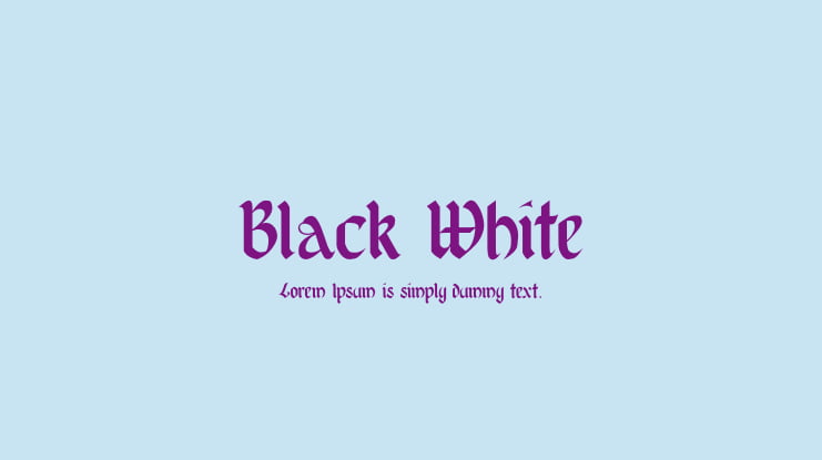 Black White Font