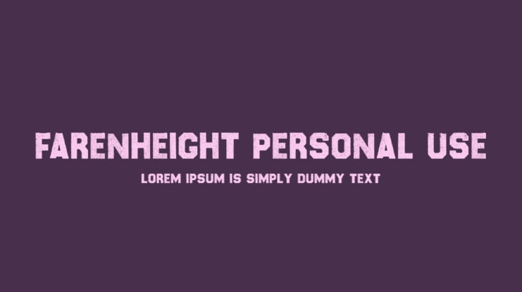 Farenheight Personal Use Font