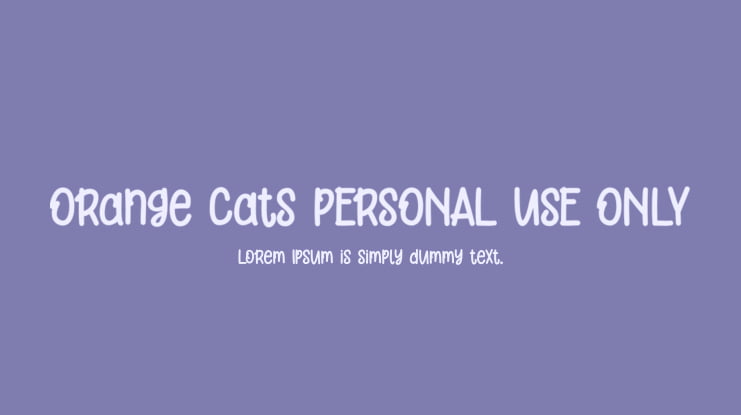 Orange Cats PERSONAL USE ONLY Font Family