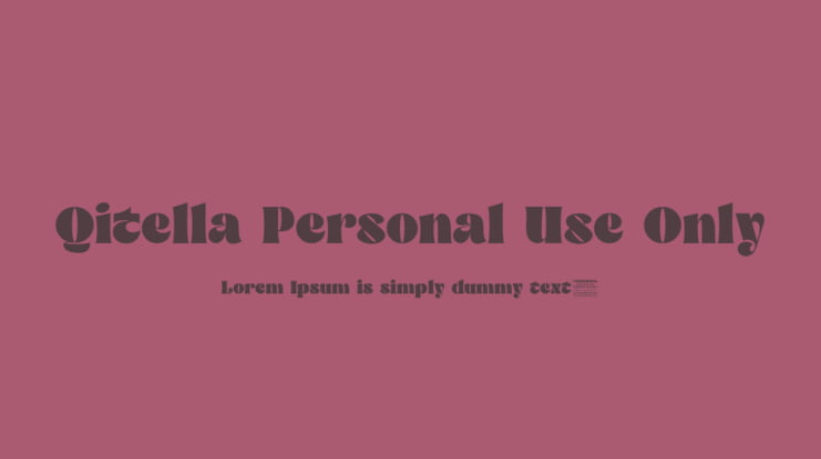 Qitella Personal Use Only Font