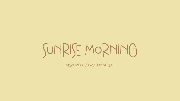 Sunrise Morning Font