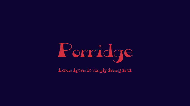 Porridge Font