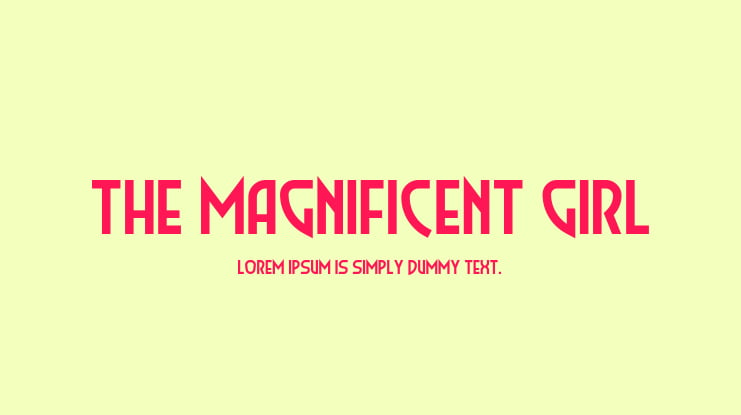 The Magnificent Girl Font