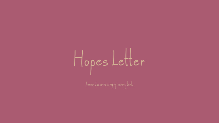 Hopes Letter Font