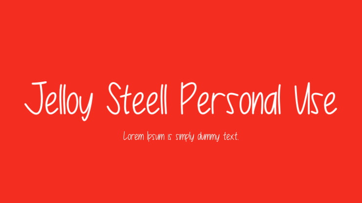 Jelloy Steell Personal Use Font
