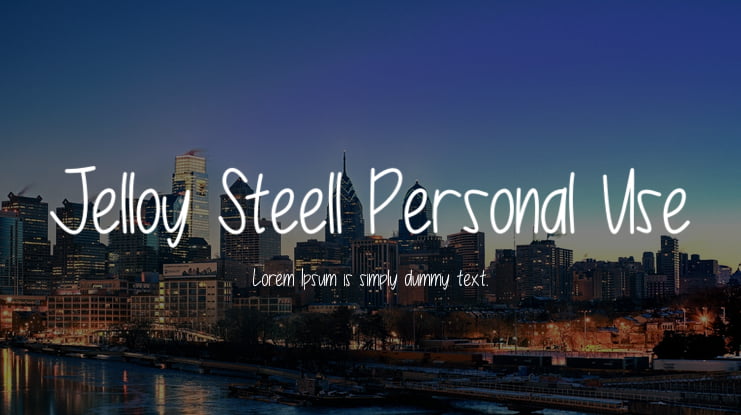 Jelloy Steell Personal Use Font