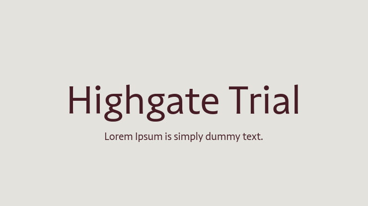 Highgate Trial Font Family