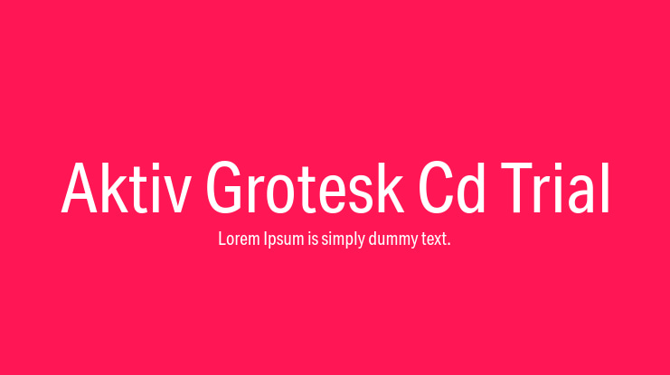 Aktiv Grotesk Cd Trial Font Family