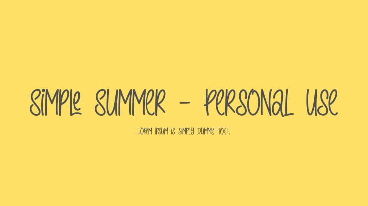 Simple Summer - Personal Use Font