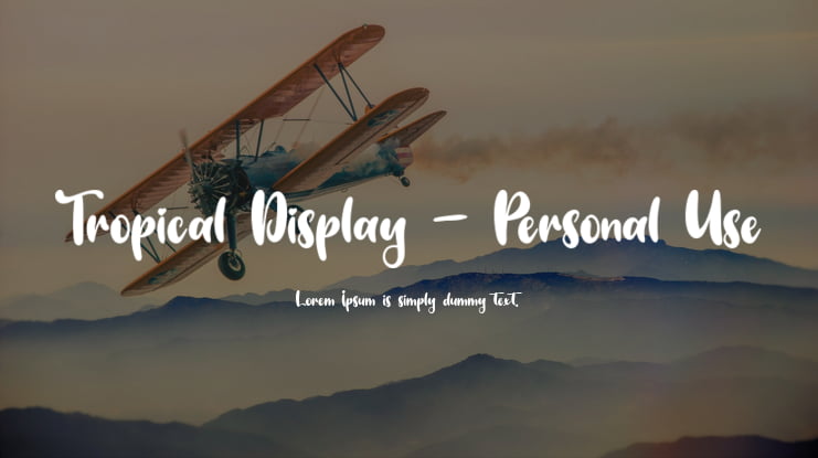 Tropical Display - Personal Use Font