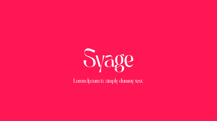 Syage Font