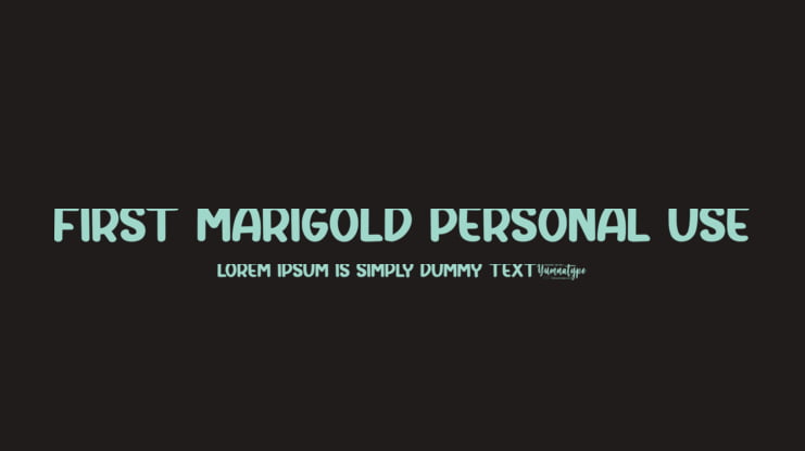 First Marigold Personal Use Font