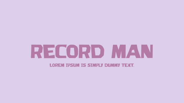 Record Man Font