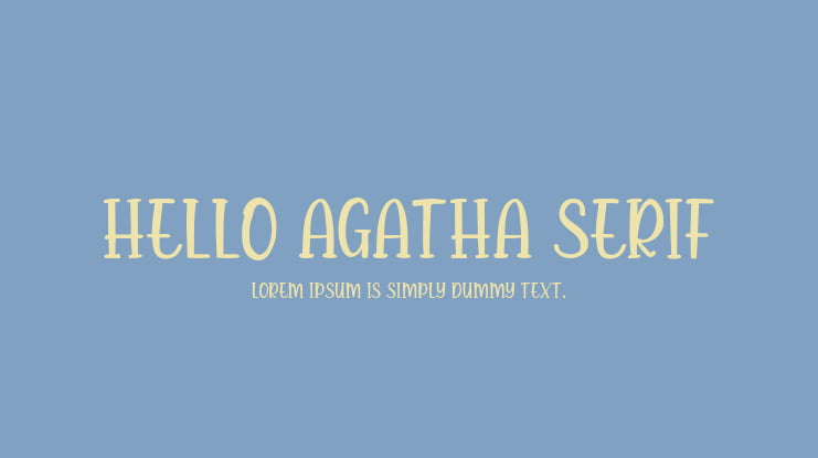 Hello Agatha Serif Font