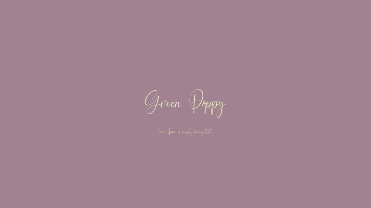 Green Poppy Font Family