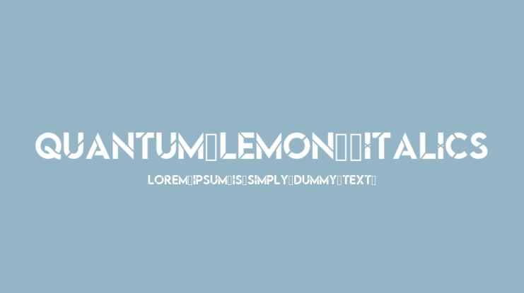 Quantum Lemon  Italics Font Family
