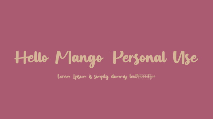 Hello Mango Personal Use Font