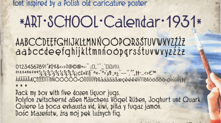 Art School Calendar 1931 Font