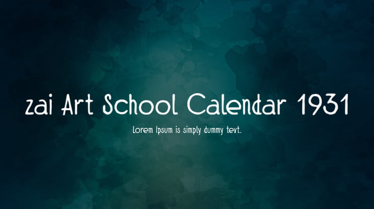 zai Art School Calendar 1931 Font