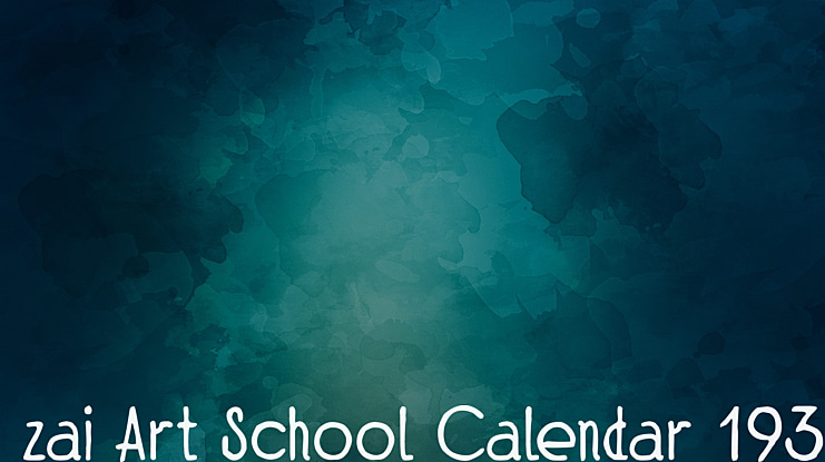 zai Art School Calendar 1931 Font