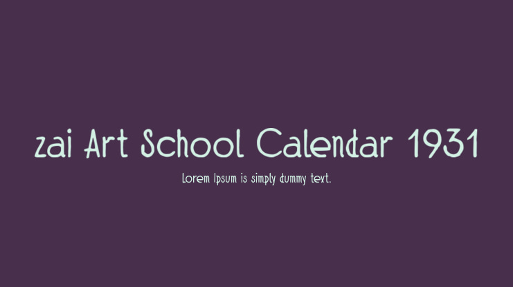 zai Art School Calendar 1931 Font