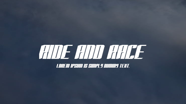 RIDE AND RACE Font
