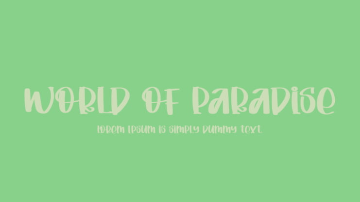 World Of Paradise Font