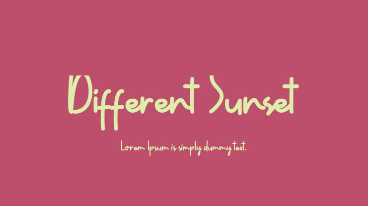 Different Sunset Font