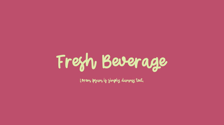 Fresh Beverage Font