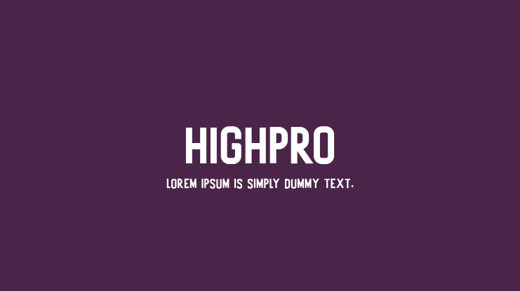 Highpro Font