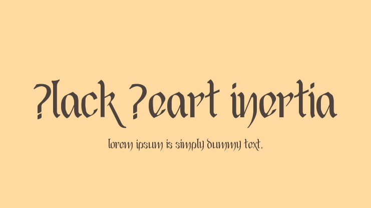 Black Heart Inertia Font