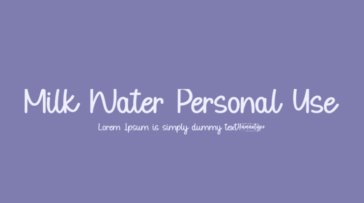 Milk Water Personal Use Font