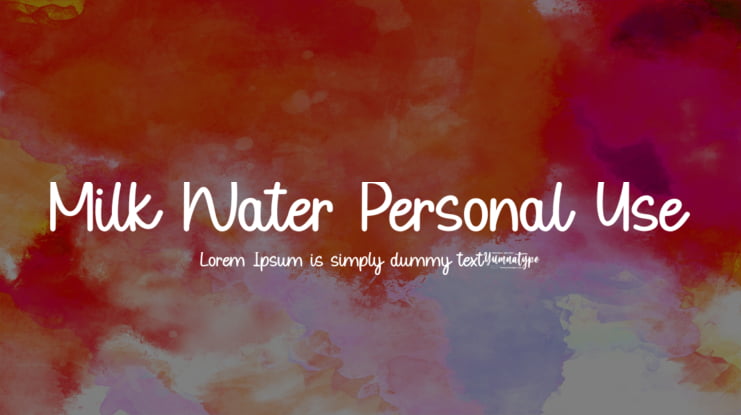 Milk Water Personal Use Font