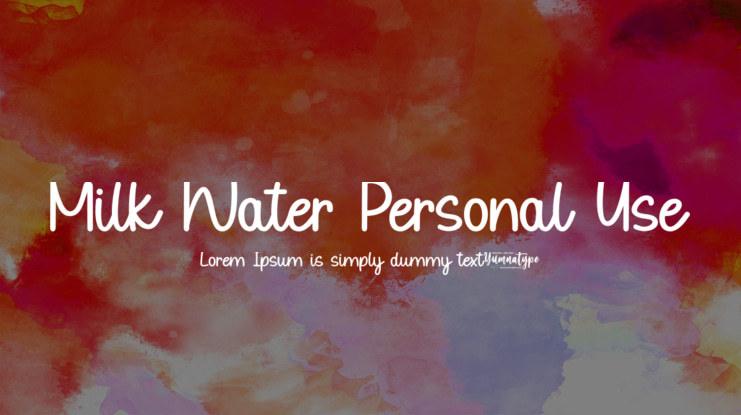 Milk Water Personal Use Font