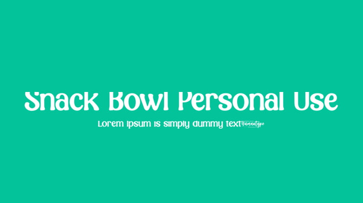 Snack Bowl Personal Use Font