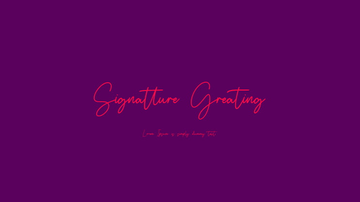 Signatture Greating Font