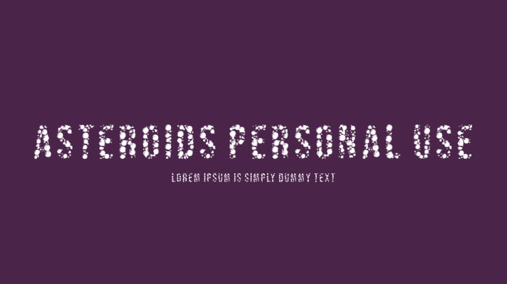ASTEROIDS PERSONAL USE Font