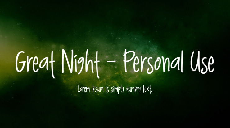 Great Night - Personal Use Font