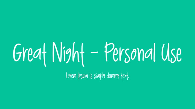 Great Night - Personal Use Font