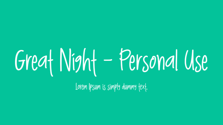 Great Night - Personal Use Font